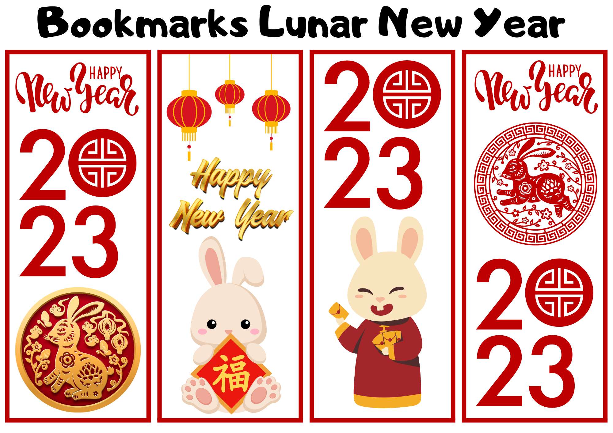 Bookmarks for Lunar New Year Free PDF Download